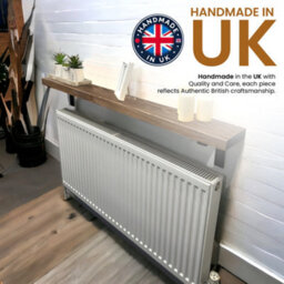 Radiator Shelf Wall Mounted Solid Wood, Narrow Radiator Cover 15Cm Deep Rustic Handmade In Uk (Walnut, 120Cm) By Mkgt - thumbnail 4