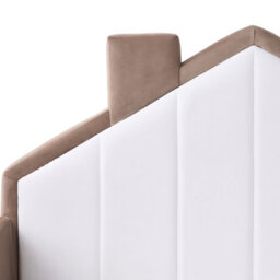 Wyld And Coco 3Ft Eu Single Bed Brown Velvet Upholstered House-Shaped Headboard, Wraparound Frame (W96 X L211 X H90Cm) - thumbnail 7