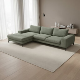 Abakus Direct Venice Chenille Corner Sofa In Sage Green Left Facing With Deep Seats And Extra-Wide Padded Arms - thumbnail 2