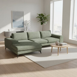 Abakus Direct Venice Chenille Corner Sofa In Sage Green Left Facing With Deep Seats And Extra-Wide Padded Arms - thumbnail 6