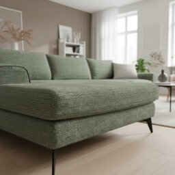 Abakus Direct Venice Chenille Corner Sofa In Sage Green Left Facing With Deep Seats And Extra-Wide Padded Arms - thumbnail 4
