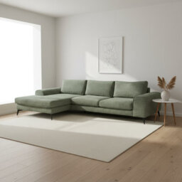 Abakus Direct Venice Chenille Corner Sofa In Sage Green Left Facing With Deep Seats And Extra-Wide Padded Arms - thumbnail 5