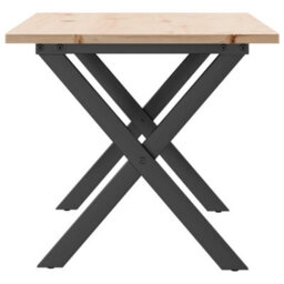 Berkfield Coffee Table X-Frame 100X50X45 Cm Solid Wood Pine And Steel - thumbnail 5