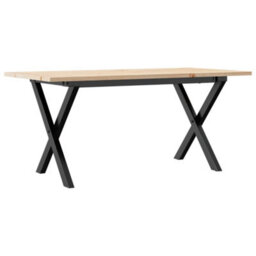 Berkfield Coffee Table X-Frame 100X50X45 Cm Solid Wood Pine And Steel - thumbnail 2