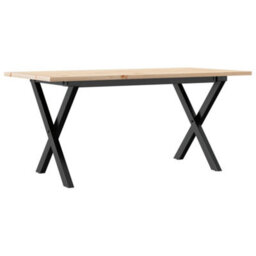 Berkfield Coffee Table X-Frame 100X50X45 Cm Solid Wood Pine And Steel - thumbnail 6