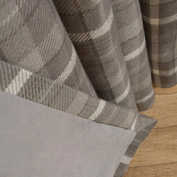 OHS Woven Check Print Pair Of Curtains, Charcoal - 90 X 90 - thumbnail 6