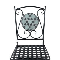 Charles Bentley 3 Piece Wrought Iron Mosaic Bistro Set Table And 2 Chairs - thumbnail 4