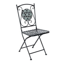 Charles Bentley 3 Piece Wrought Iron Mosaic Bistro Set Table And 2 Chairs - thumbnail 2