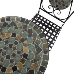 Charles Bentley 3 Piece Wrought Iron Mosaic Bistro Set Table And 2 Chairs - thumbnail 8