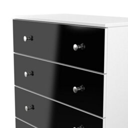 Portland 4 Drawer Chest Of Drawers In Black & White Matt (Ready Assembled) - thumbnail 5