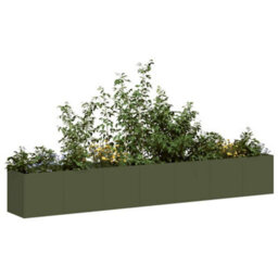 Berkfield Planter Olive Green 280X40X40 Cm Cold-Rolled Steel - thumbnail 1