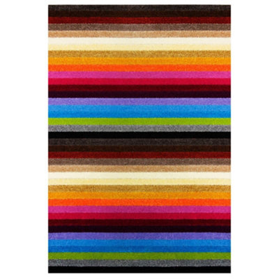 The Rugs Alya Collection Washable Rugs & Runners Striped Design In Multicolour   117M - image 1