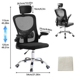 Mesh Office Chair Ergonomic 360 Swivel Lift Computer Desk - thumbnail 2