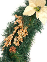 Best Artificial Christmas 12Ft Gold Decorated Christmas Garland Bannister Staircase Fireplace - thumbnail 6