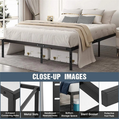 Strong Single Double King Bed 3Ft Metal Bed Frame Bedroom Furniture - image 1