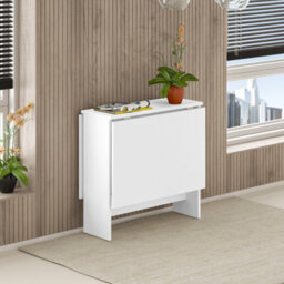 Decortie Artemio Foldable Table White Rectangular Shape Engineered Wood Folding Table 130(W)X76(D)X73.4(H)Cm Kitchen Dining Room - thumbnail 6