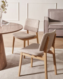 Beliani Set Of 2 Dining Chairs Blane Boucle Light Brown/ Taupe - thumbnail 2