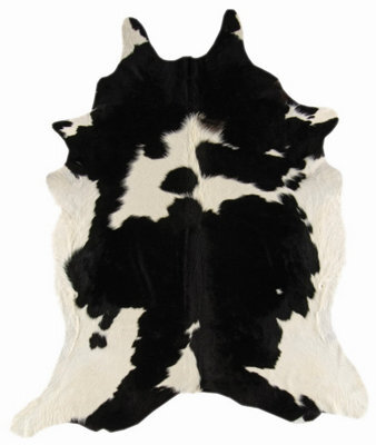 Black And White Luxurious Handmade Easy To Clean Animal Cowhide Abstract Leather Rug For Living Room, Bedroom - 200Cm X 245Cm - image 1