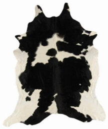Black And White Luxurious Handmade Easy To Clean Animal Cowhide Abstract Leather Rug For Living Room, Bedroom - 200Cm X 245Cm - thumbnail 1