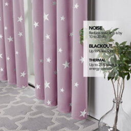 Deconovo Super Soft Star Foil Printed Thermal Insulated Eyelet Blackout Curtains For Living Room 46 X 90 Inch Baby Pink 2 Panels - thumbnail 3