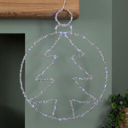 Samuel Alexander 49Cm Battery Powered Light Up Christmas Silver Tree Ball With Twinkling Blue Leds - thumbnail 3