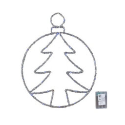 Samuel Alexander 49Cm Battery Powered Light Up Christmas Silver Tree Ball With Twinkling Blue Leds - thumbnail 8