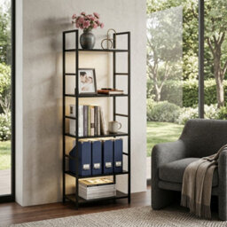 4 Tier Bookshelf Bookcase Shelving Unit 29 X 23.5 X 112Cm Black