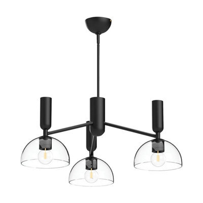 Luminosa Lighting Elstead Alora Mood Jude Multi Arm Pendant Ceiling Light Contemporary Matt Black 3X E27 - image 1