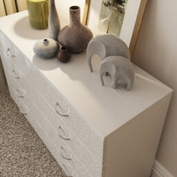 Fwstyle Chilton White Gloss 8 Drawer Chest Of Drawers (H)73.5Cm (W) 104Cm (D) 40Cm - thumbnail 2