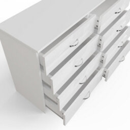 Fwstyle Chilton White Gloss 8 Drawer Chest Of Drawers (H)73.5Cm (W) 104Cm (D) 40Cm - thumbnail 6