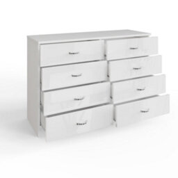 Fwstyle Chilton White Gloss 8 Drawer Chest Of Drawers (H)73.5Cm (W) 104Cm (D) 40Cm - thumbnail 5