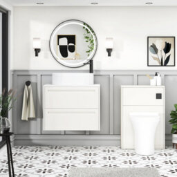 Royal Bathrooms Royal Bathroom Elmore 700mm Classic White Wall Mounted Countertop Bathroom Vanity Unit 2 Drawer With Peak Basin - thumbnail 5