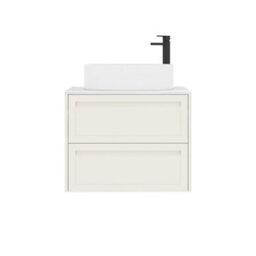 Royal Bathrooms Royal Bathroom Elmore 700mm Classic White Wall Mounted Countertop Bathroom Vanity Unit 2 Drawer With Peak Basin - thumbnail 7