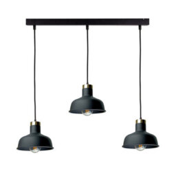 Luminosa Lighting Luminosa Hebe Bar Pendant Ceiling Light Black, Gold 3X E27 - thumbnail 1