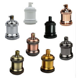 Vintage E27 Lamp Holder Retro Metal Edison Bulb Socket Ip20, Hard Wired For Diy Pendant Wall Lights - thumbnail 3