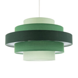 Happy Homewares Five Tier Pendant Lighting Shade With Various Green Cotton Rings