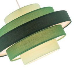 Happy Homewares Five Tier Pendant Lighting Shade With Various Green Cotton Rings - thumbnail 3
