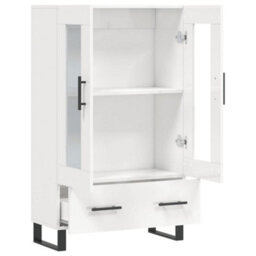 Berkfield Highboard High Gloss White 69.5X31X115 Cm Engineered Wood - thumbnail 5