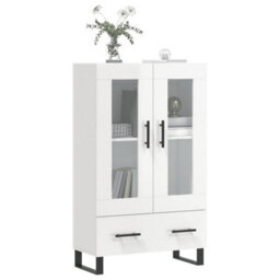 Berkfield Highboard High Gloss White 69.5X31X115 Cm Engineered Wood - thumbnail 3