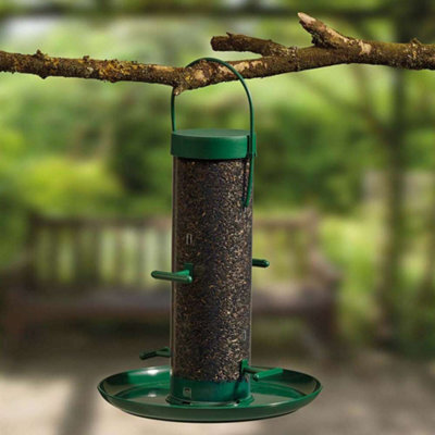 Garden Gear Supa Wild Bird Feeder Hanging Nyjer Seed Holder With Nyger Tray By Happy Beaks (4 Port) - image 1