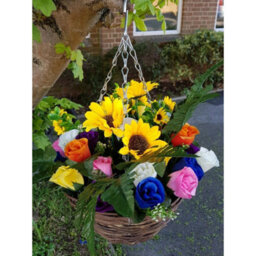 Artificial Hanging Basket Flowers Plants Rose Grass Ivy Leaf Fern Foliage Garden - 2 Basket Displays - thumbnail 4