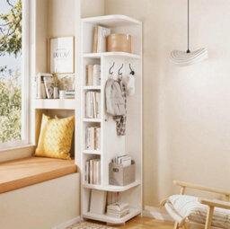 Tall Wide Wooden 7 Cube Bookcase Shelving Display Storage Unit Cabinet Shelves - thumbnail 4