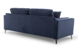 Velvet Navy Blue 3 Seater Sofa - thumbnail 5