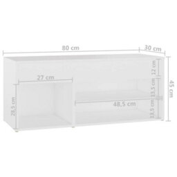 Berkfield Stylish Shoe Bench White 80X30X45 Cm Engineered Wood - thumbnail 8