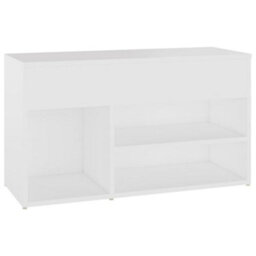 Berkfield Stylish Shoe Bench White 80X30X45 Cm Engineered Wood - thumbnail 1