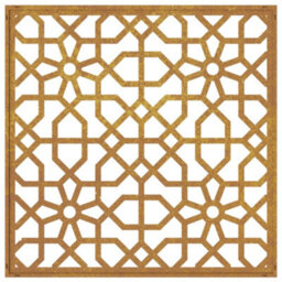 Walplus Garden Wall Decoration 55X55 Cm Corten Steel Moorish Design - thumbnail 5