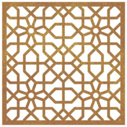 Walplus Garden Wall Decoration 55X55 Cm Corten Steel Moorish Design - thumbnail 4