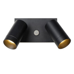 Lucide Taylor Outdoor Wall Mounted Twin Spotlight With Pir Sensor Black - thumbnail 7