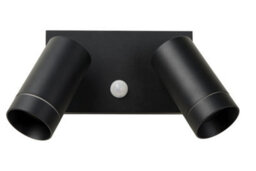 Lucide Taylor Outdoor Wall Mounted Twin Spotlight With Pir Sensor Black - thumbnail 3