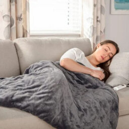 Carmen Electric Heated Throw Blanket Grey Fleece 160X130Cm With 9 Heat Settings - thumbnail 4